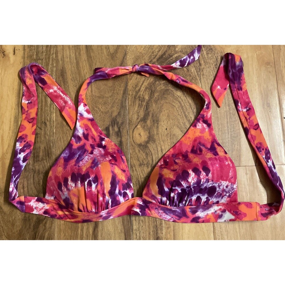 Victoria's Secret Women's Swimwear~Pink Fuchsia Tye Dye Bikini Top~Size large